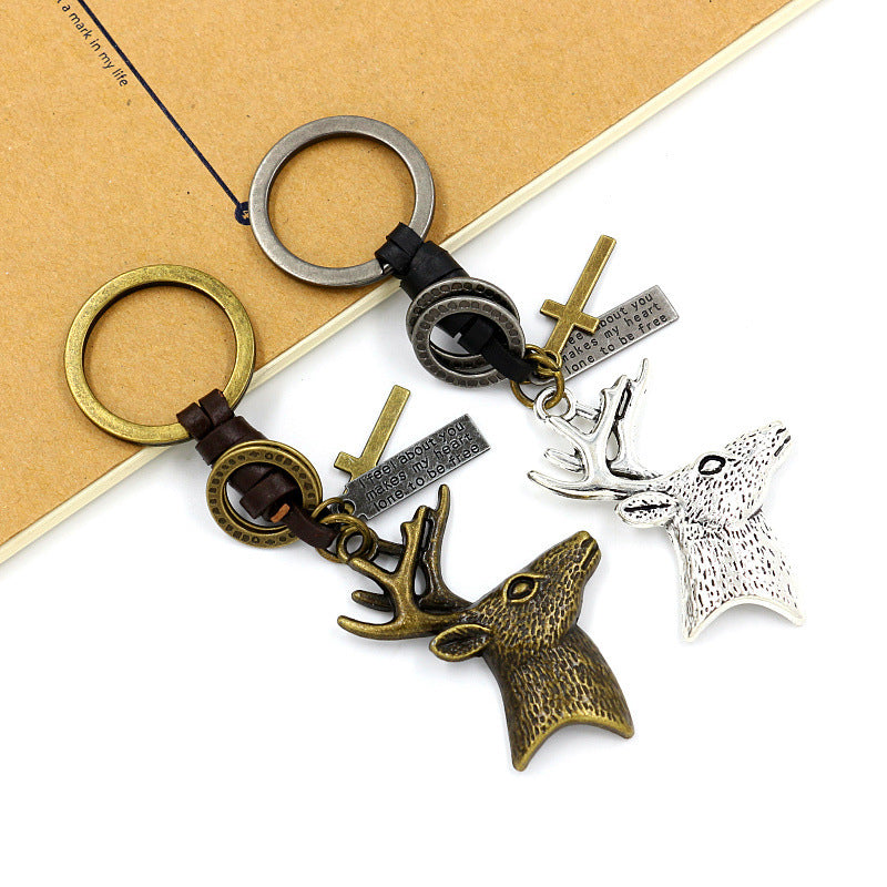 Wholesale Elk Leather Braided Keychain